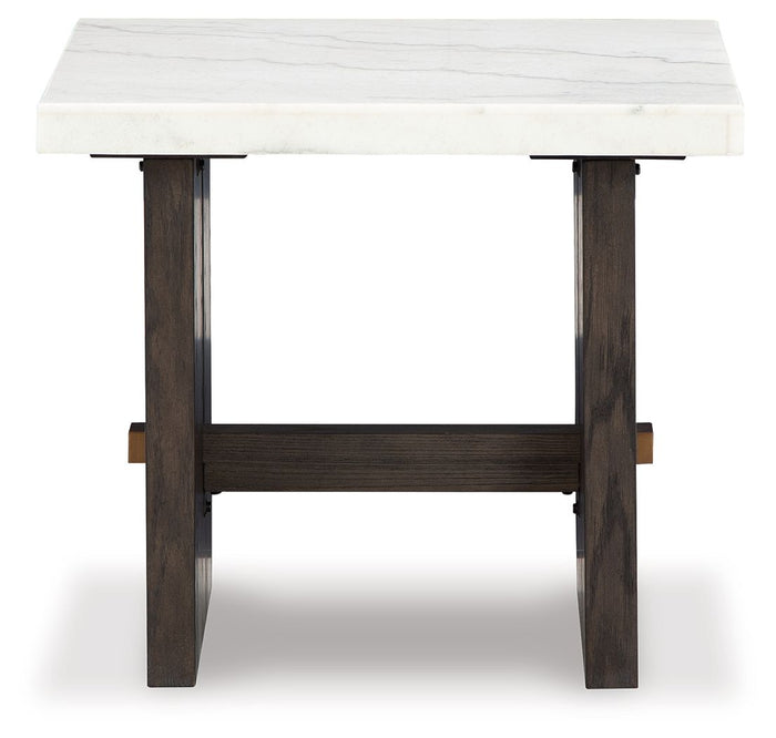 Burkhaus - Rectangular End Table - White / Dark Brown image 4