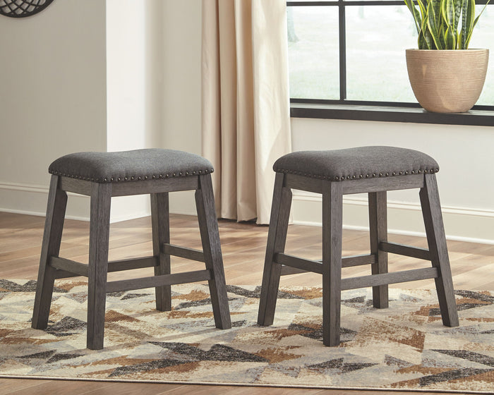 Caitbrook - Upholstered Stool (Set of 2) - Gray image 4