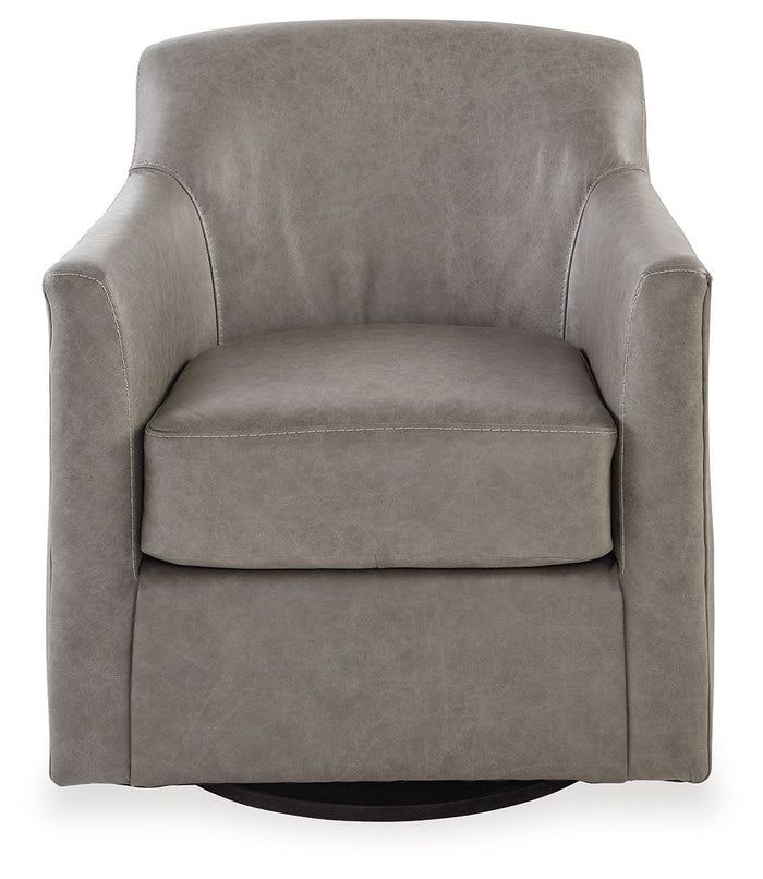 Bradney - Swivel Accent Chair - Leather Match - Fossil image 4