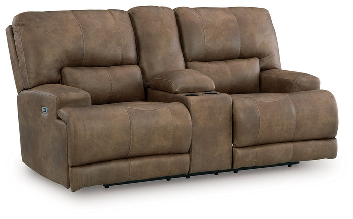 Beckley Place - Power Reclining Loveseat With Console / Adjustable Headrest - Earth image 1
