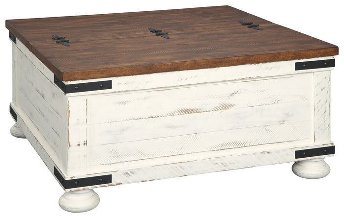 Wystfield - Cocktail Table with Storage - White / Brown image 1