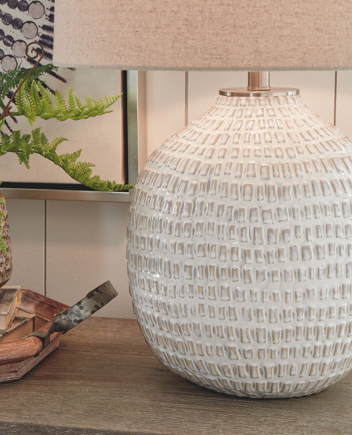 Jamon - Ceramic Table Lamp  - Beige image 3