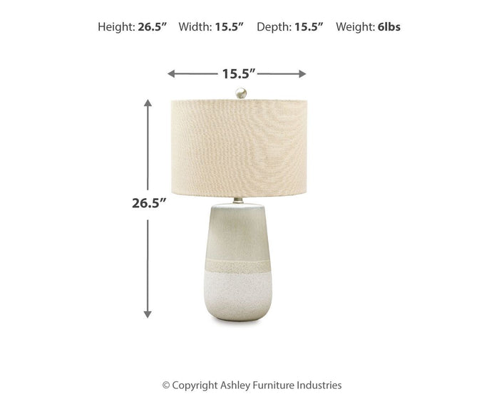 Shavon - Ceramic Table Lamp  - Beige / White image 4