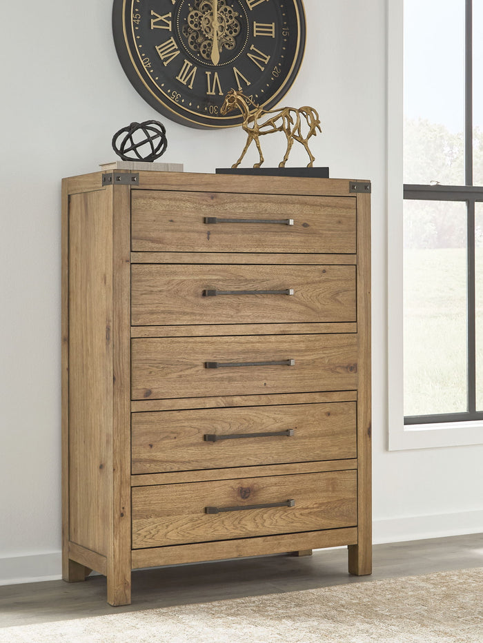 Ridgester - Five Drawer Chest - Light Brown image 4