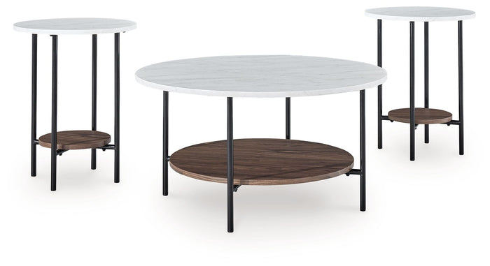 Wrenwich - Occasional Table Set (Set of 3) - Brown / Black / White image 1