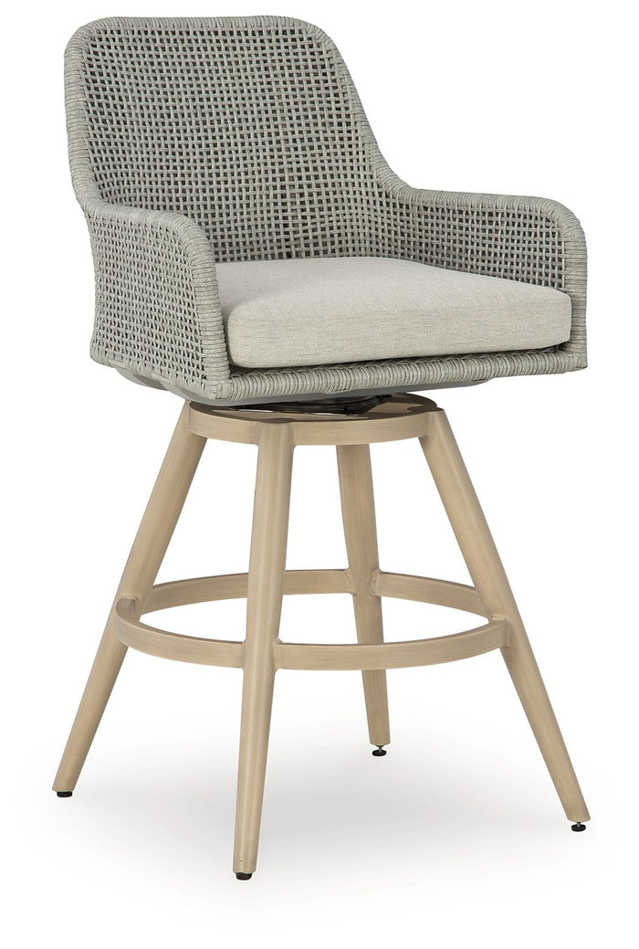 Seton Creek - Barstool With Cushion (Set of 2) - Beige / Gray image 4