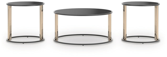 Hannerly - Occasional Table Set (Set of 3) - Black / Gold Finish image 4