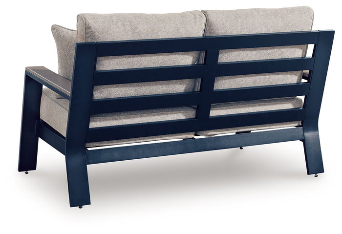 East Beach - Loveseat With Cushion - Blue image 3