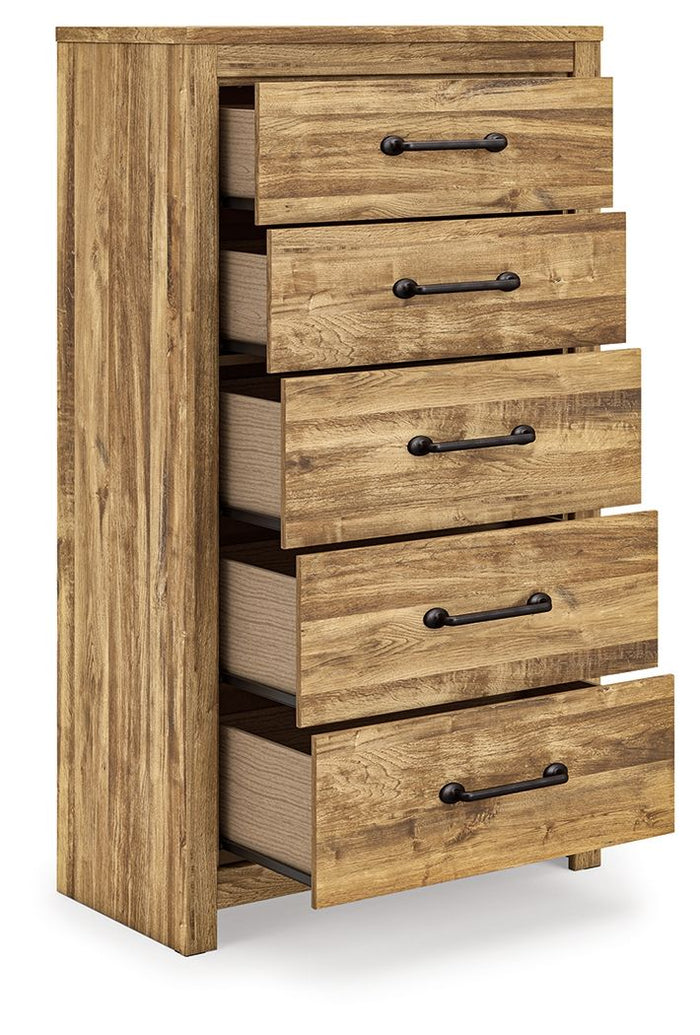 Maystonna - Five Drawer Chest - Brown image 4