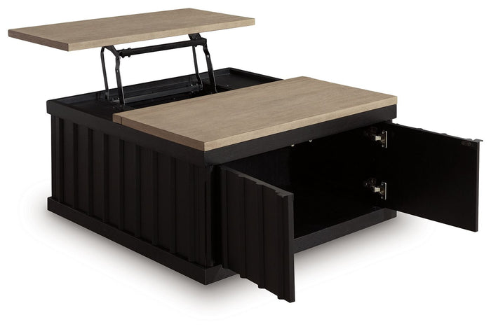 Rylandyn - Lift Top Cocktail Table - Black / Light Brown image 4