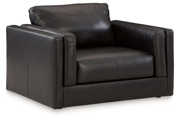 Amiata - Chair And A Half - Leather Match - Onyx image 1