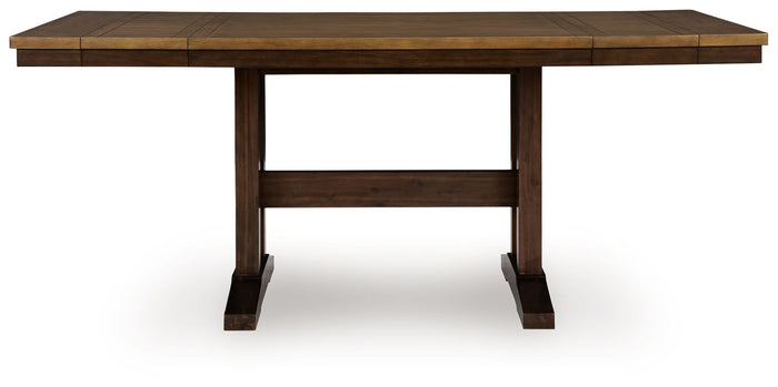 Rylandeen - Rectangular Dining Room Counter Height Extension Table - Light Brown / Dark Brown image 4