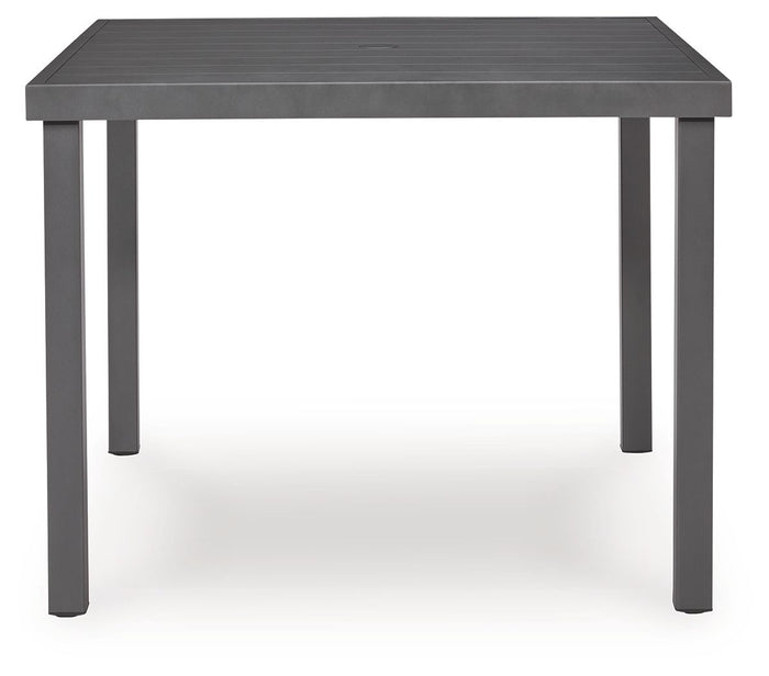 Rocky Creek - Square Dining Table With Umbrella Option - Gray image 4