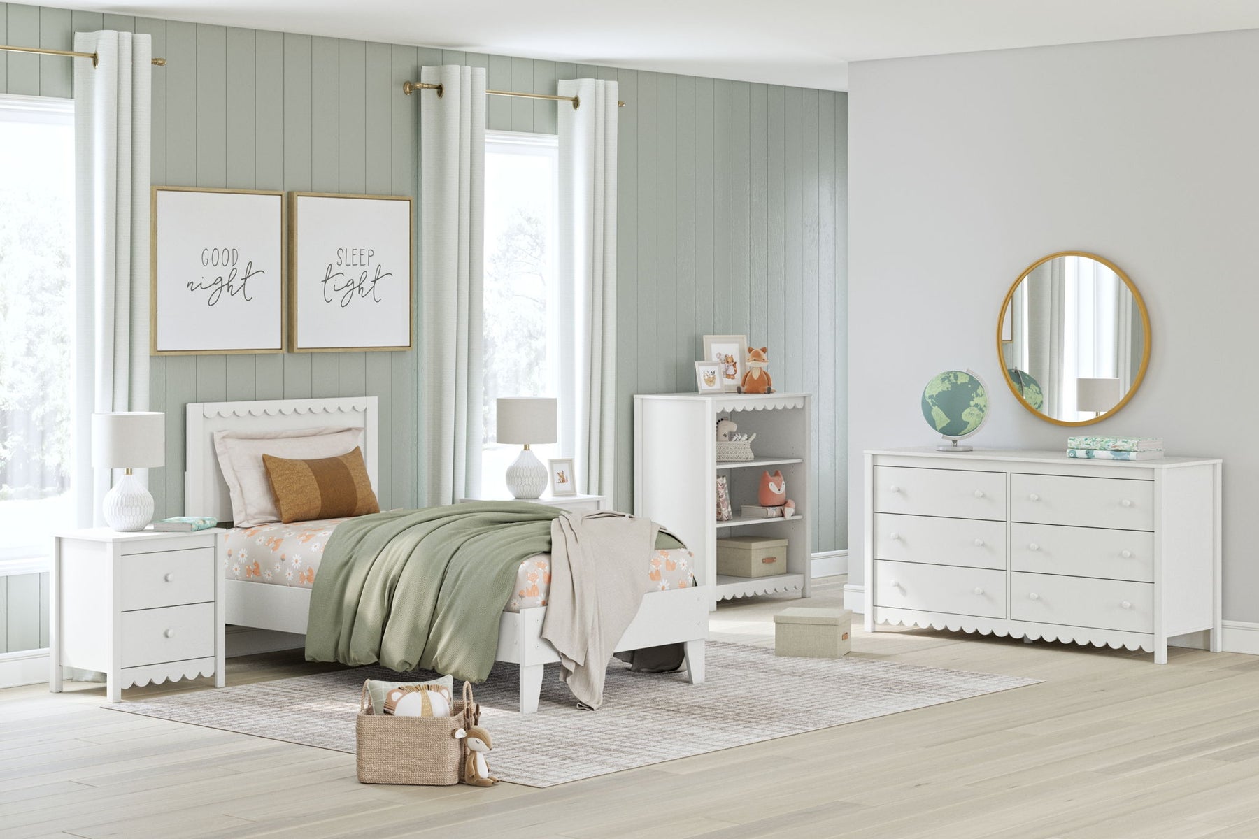 White / 3 Pc. Bed, Dresser / Full