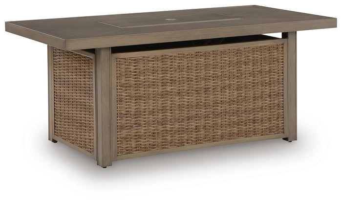 Laguna Heights - Rectangular Fire Pit Table - Beige image 1