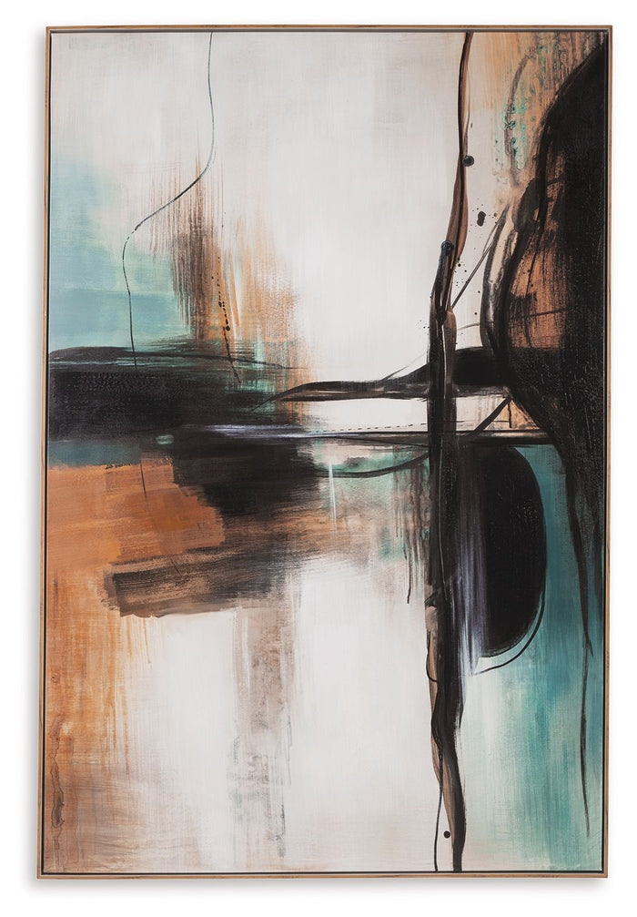 Brunonia - Wall Art - Teal / Orange / Black image 1