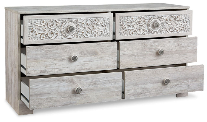 Paxberry - Six Drawer Dresser - Weatherworn - Whitewash image 4