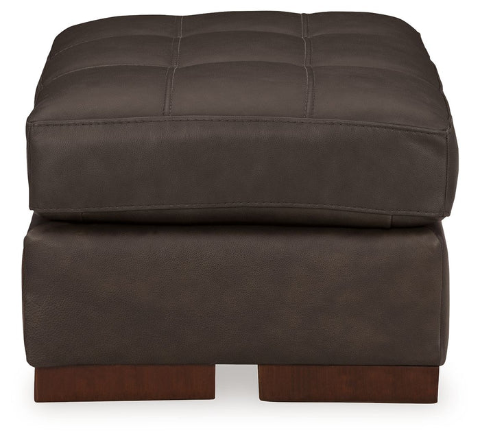 Luigi - Ottoman - Leather Match - Thunder image 4