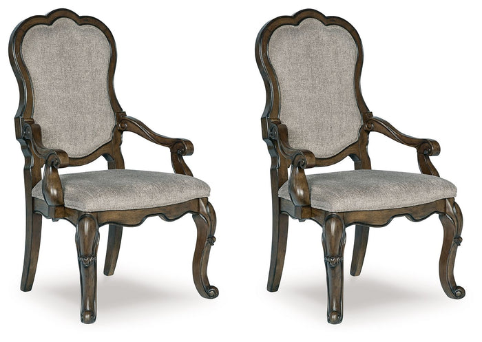 Maylee - Dining Upholstered Arm Chair (Set of 2) - Dark Brown image 4
