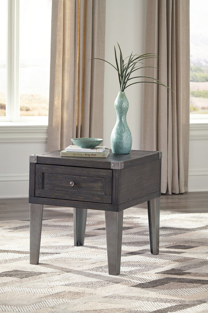 Todoe - Rectangular End Table - Dark Gray image 3