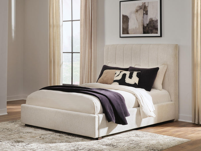 Shoralli - Queen Upholstered Storage Bed - Beige image 4