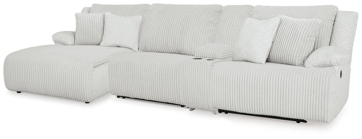 Light Gray / 4 Pc. Left Arm Facing Press Back Chaise Reclining Sectional
