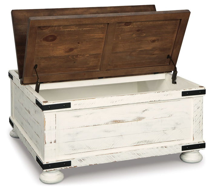 Wystfield - Cocktail Table with Storage - White / Brown image 3