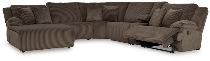 Top Tier - 6-Piece Reclining Sectional With Laf Press Back Chaise - Fabric - Chocolate image 4