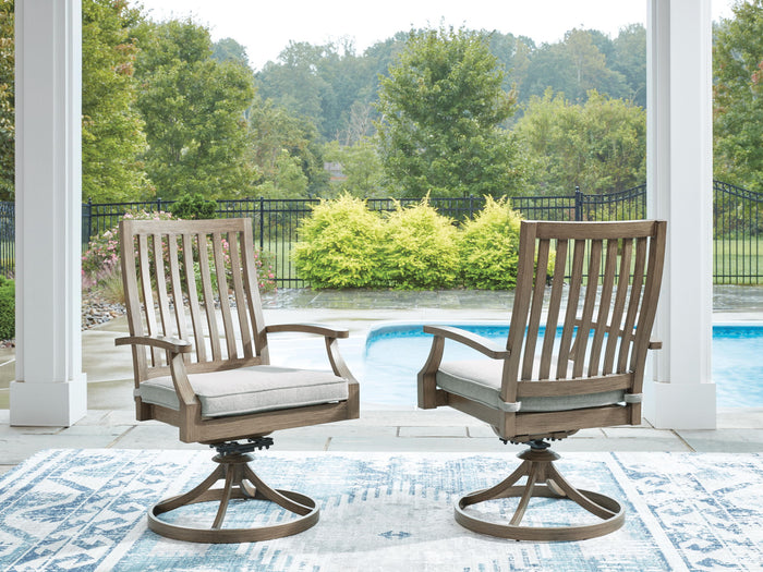 Rainier Ranch - Swivel Chair With Cushion (Set of 2) - Brown / Beige image 4