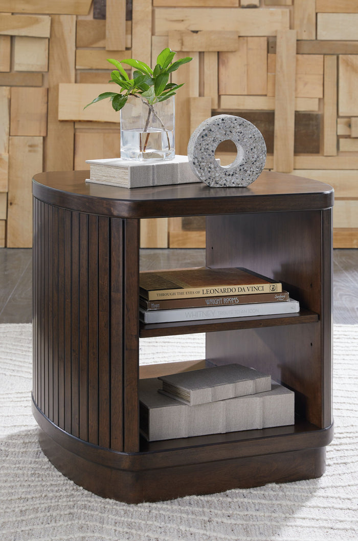 Korestone - Square End Table - Dark Brown image 3