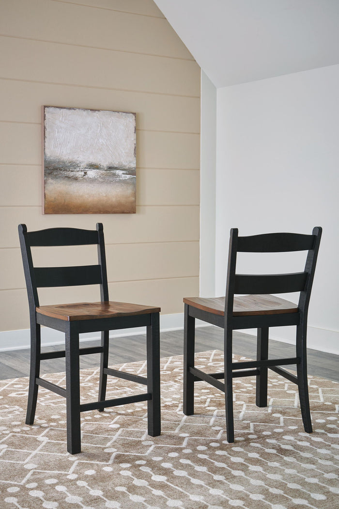 Valebeck - Barstool (Set of 2) - Black / Brown image 4