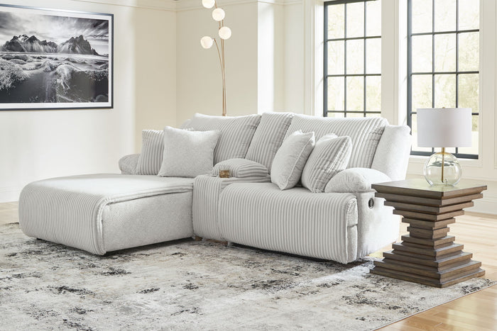Top Tier - 3-Piece Reclining Sectional Sofa Laf Press Back Chaise - Fabric - Alloy image 4