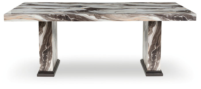 Jeshina - Dining Table - Dark Brown / Beige image 2