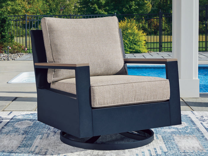 East Beach - Swivel Glider Chair With Cushion - Blue image 4