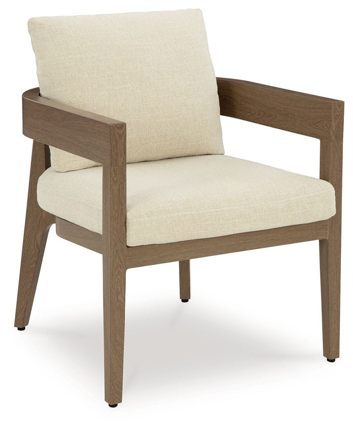 Serene Bay - Arm Chair With Cushion (Set of 2) - Dark Brown / White image 4