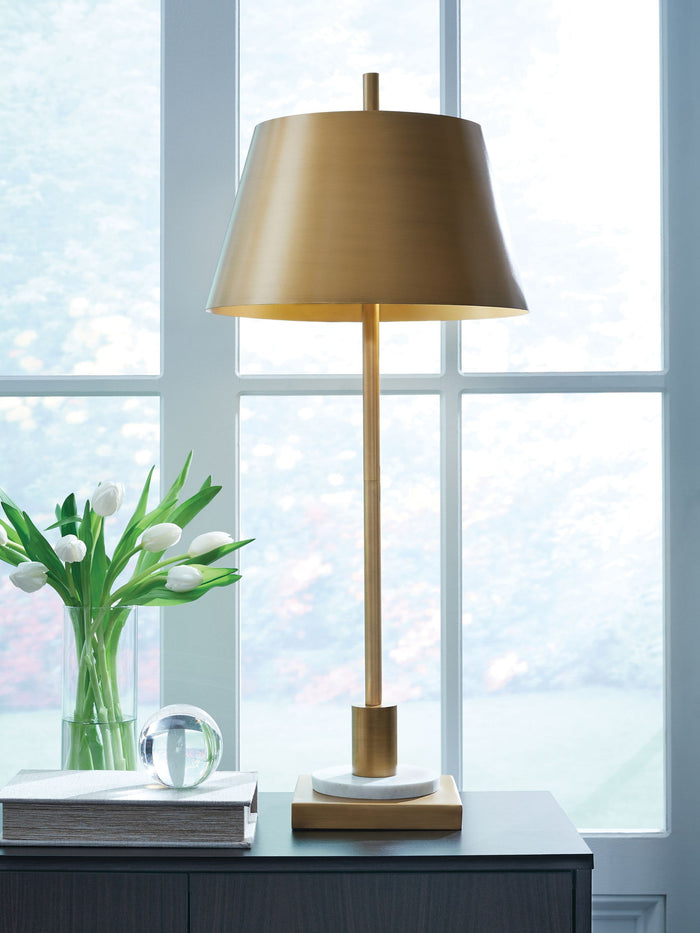 Fritzburn - Metal Table Lamp - Gold Finish / White image 4