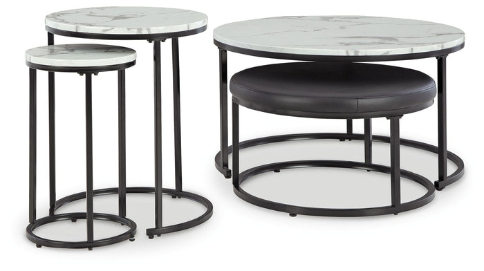 Jusmour - Occasional Nesting Table (Set of 4) - Black / White image 4