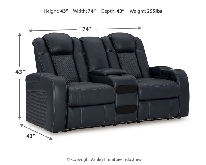 Fyne-dyme - Power Reclining Loveseat With Console/Adj Hdrst image 8