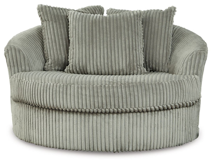 Lindyn - Oversized Swivel Accent Chair - Fabric - Fog image 3