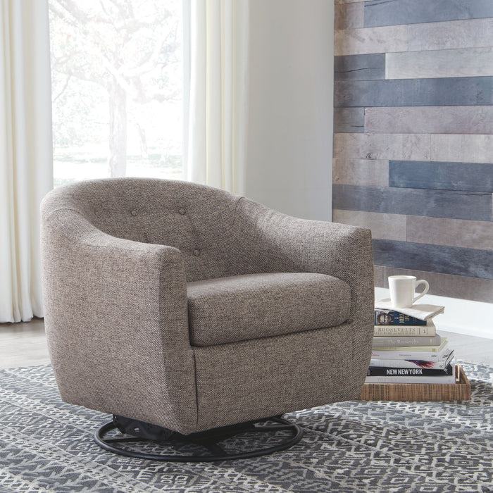 Upshur - Swivel Glider Accent Chair - Taupe image 3