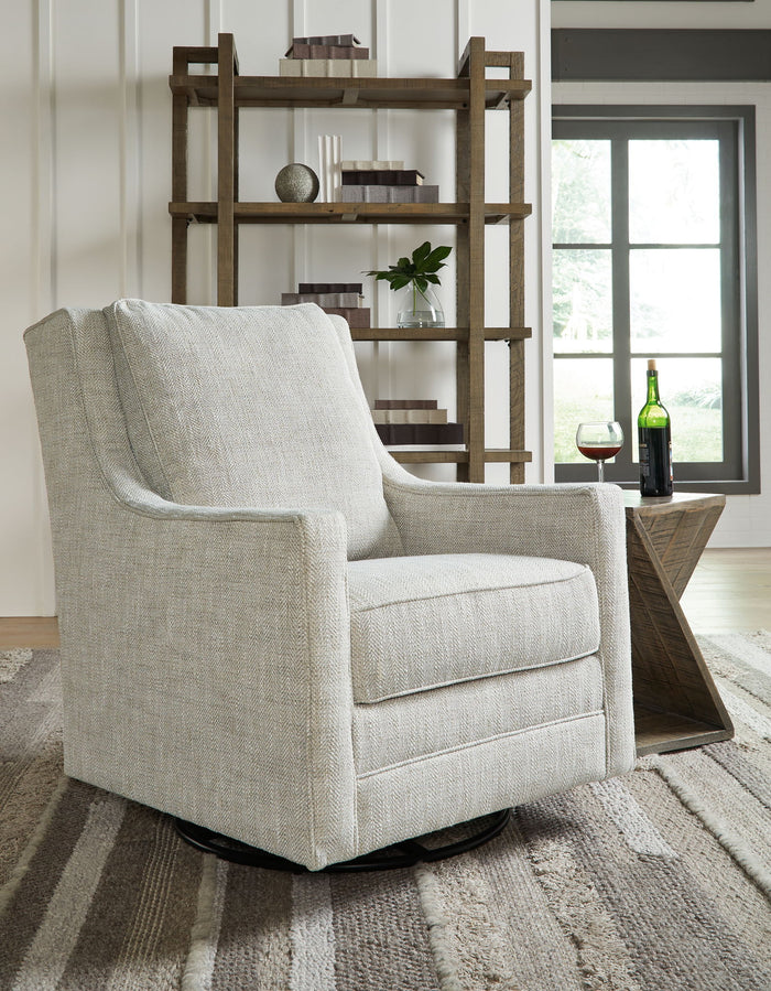Kambria - Swivel Glider Accent Chair - Fabric - Fog image 3