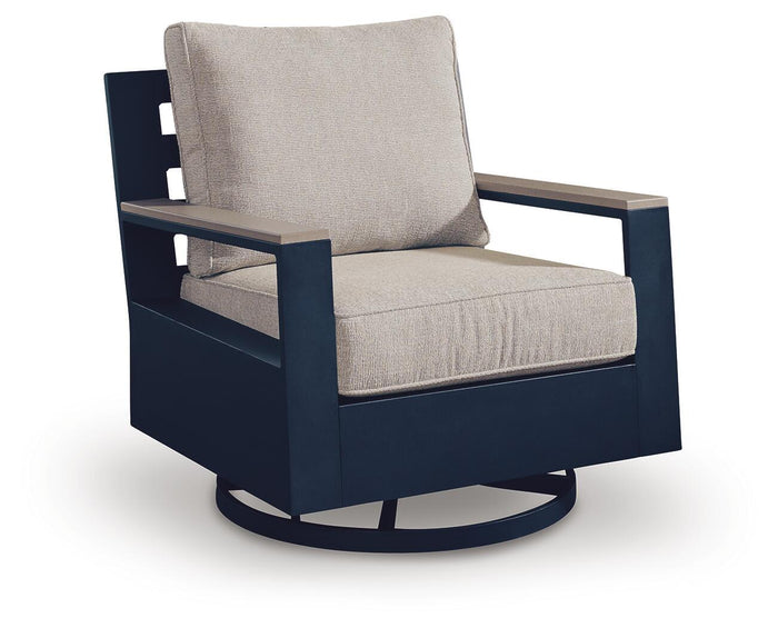 East Beach - Swivel Glider Chair With Cushion - Blue image 1