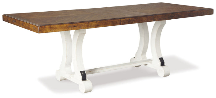 Valebeck - Rectangular Dining Room Table - White / Brown image 1
