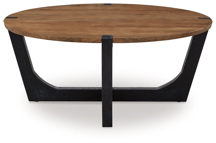 Hanneforth - Round Cocktail Table - Brown image 4