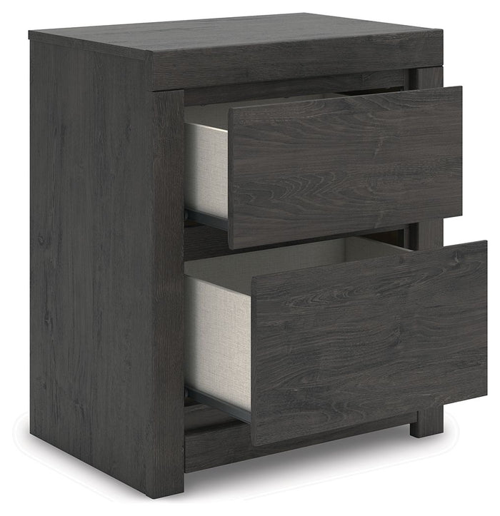 Fraluna - Two Drawer Night Stand - Charcoal image 4