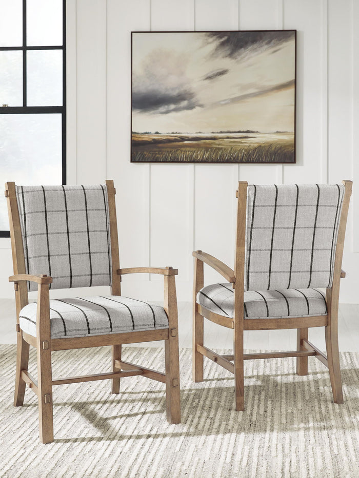 Ridgester - Dining Upholstered Arm Chair (Set of 2) - Light Brown image 4