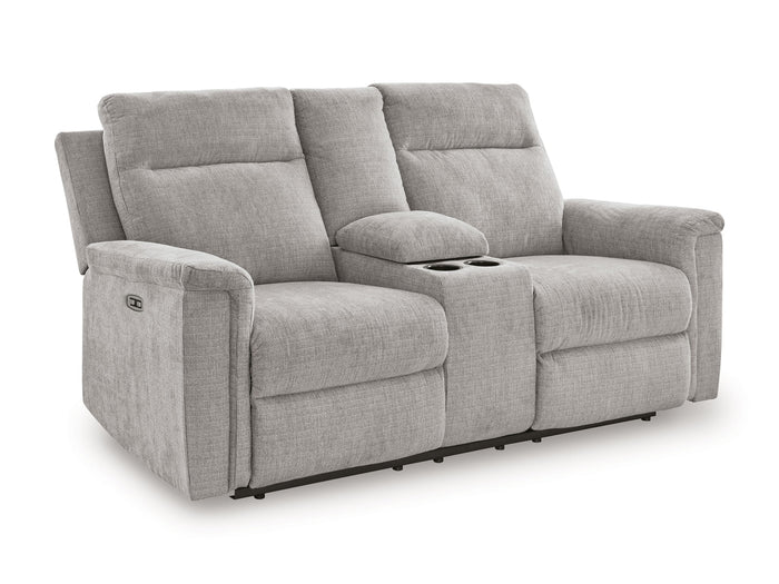 Barnsana - Dbl Power Reclining Loveseat with Console - Ash image 1