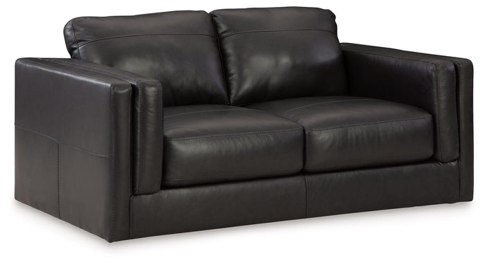 Amiata - Loveseat - Leather Match - Onyx image 4