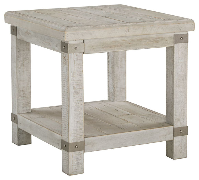 Carynhurst - Rectangular End Table - White Wash Gray image 1