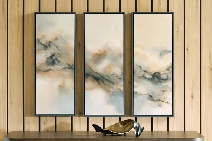 Larrondale - Wall Art Set (Set of 3) - Black / Gray / Brown image 4